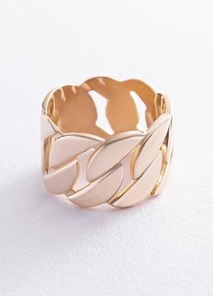 Широкое кольцо "Элизабет" в желтом золоте к07357