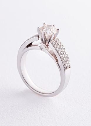 Помолвочное кольцо в белом золоте с бриллиантами к770
