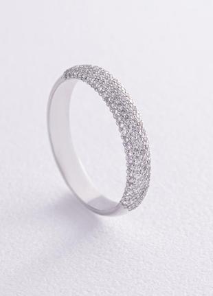 Кольцо с дорожкой бриллиантов (белое золото) 28801121