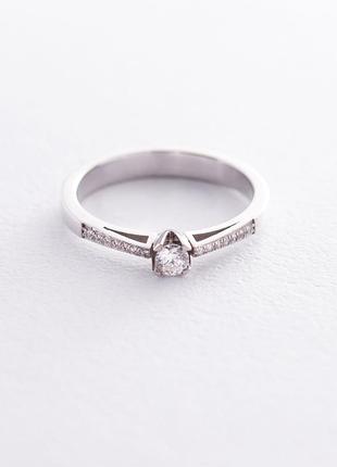 Золотое кольцо с белыми бриллиантами кб03034