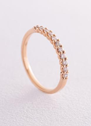 Золотое кольцо с дорожкой камней (бриллианты) кб0457ca