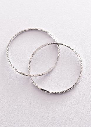 Серьги - кольца в белом золоте (3.9 см) с07150