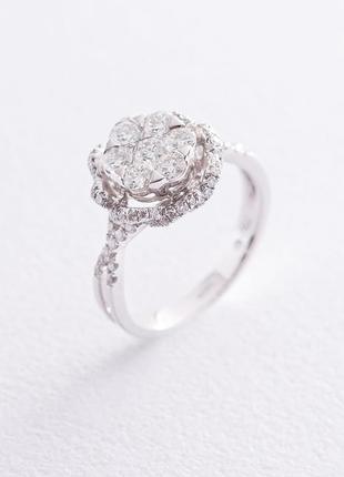 Золотое кольцо "Цветок" с бриллиантами к485