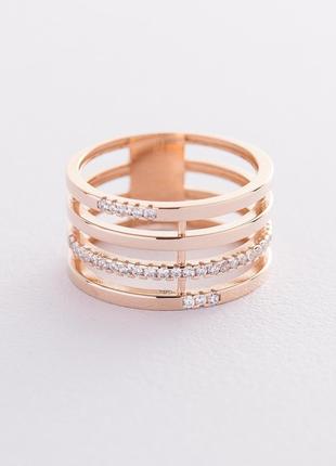 Золотое кольцо с фианитами к06513