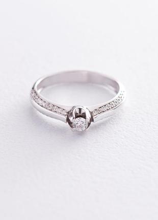 Помолвочное кольцо в белом золоте (бриллианты) кб03047