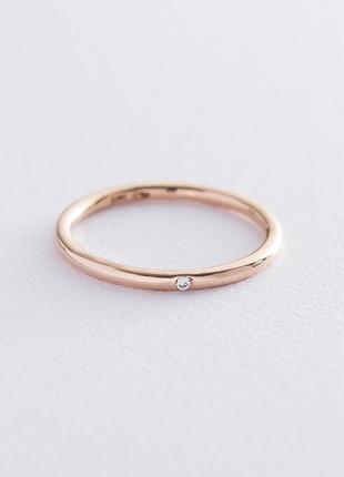 Кольцо с бриллиантом в стиле минимализм обрб0004