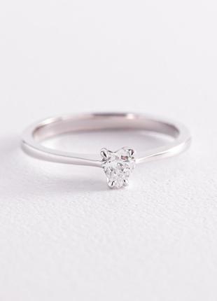 Помолвочное золотое кольцо "Сердце" с бриллиантом кб0399z