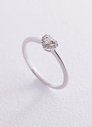 Золотое кольцо "Сердечко" с бриллиантами кб0170са
