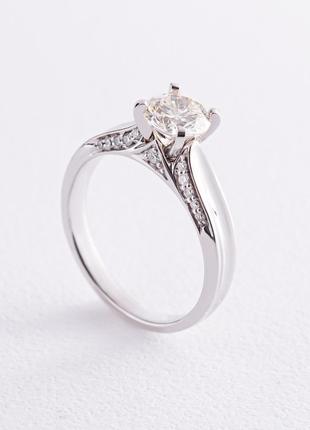 Помолвочное кольцо в белом золоте с бриллиантами кб0189nl
