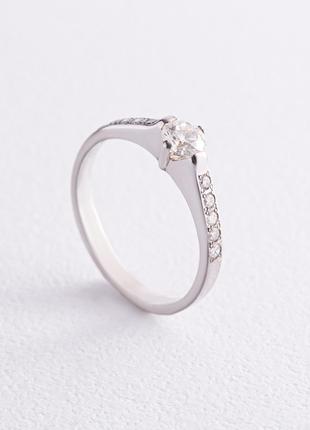 Помолвочное кольцо в белом золоте с бриллиантами км0235