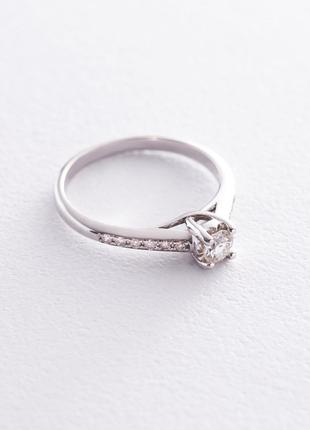 Помолвочное кольцо в белом золоте (бриллианты) Y021