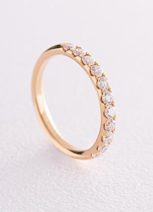 Золотое кольцо с дорожкой камней (бриллианты) кб0464ca