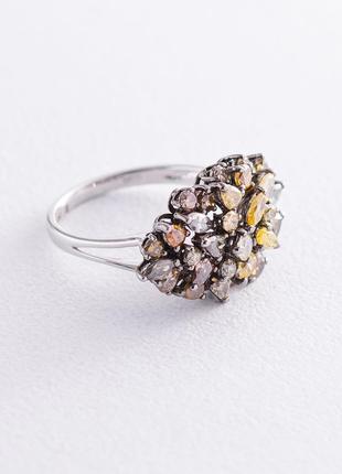 Золотое кольцо с коричневыми бриллиантами к540jo