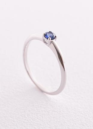 Золотое кольцо с синим сапфиром кб0110gl