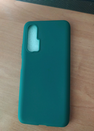 Чехол для Huawei Nova 6 силиконовый мягкий зеленый изумрудный