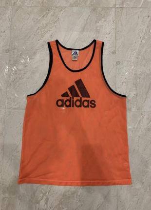 Винтажная майка футболка adidas оранжевая оригинал