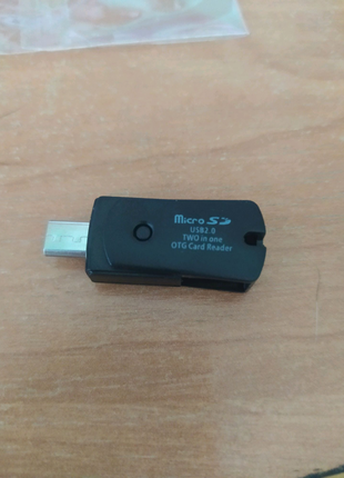 Кардридер OTG 2-в-1 USB Micro-USB черный под MicroSD картридер