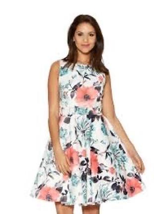 Невероятно красивое пышное платье в цветы с фатином м л хл 14