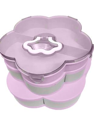 Органайзер для солодощів Flower Shap 12 слотів (Pink Grey) | М...