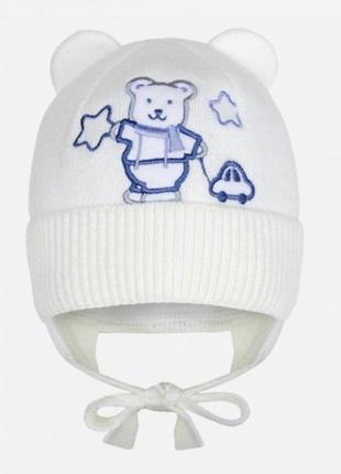 Зимняя шапка для мальчика с утеплителем / детская шапочка