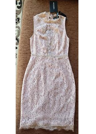 Пыльно-розовое облегающее платье с открытой спиной plt xxs