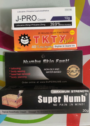 Крем анестетик TKTX gold and black 40%, Super Numb чорний, J-PRO