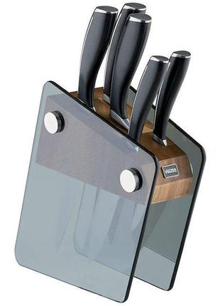 Набор кухонных ножей Crystal на подставке Vinzer VZ-89113