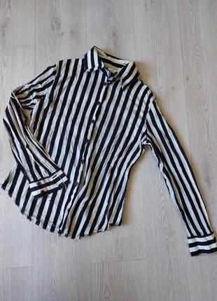 Оригинальная рубашка, блузка в полоску mango размер m