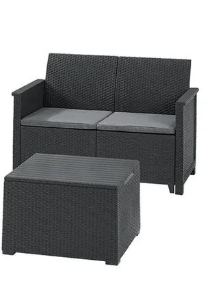 Комплект пластиковой садовой мебели Keter Emma 2 Seater Sofa S...