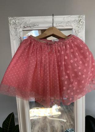 Юбка для девочки 2-4р юбка h&amp;m в горох из фатина розовая юбка