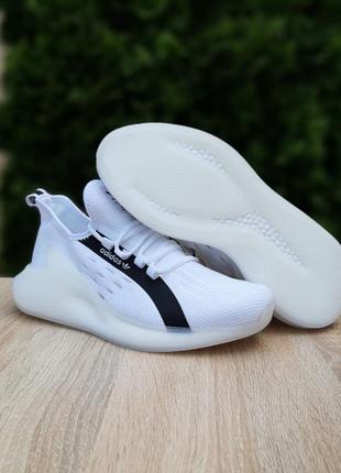 Мужские кроссовки adidas zx boost белые с черным 41-46