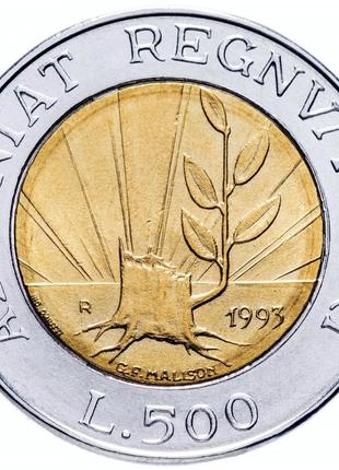 Монета 500 літрів. 1993 рік, Сан-Маріно.UNC