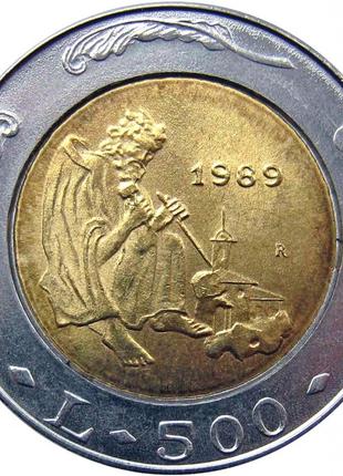 Монета 500 лир. 1989 год, Сан-Марино.UNC