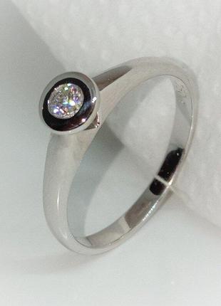 Кольцо бриллиант помолвка діамант 0,10ct белое золото 750 17,5...