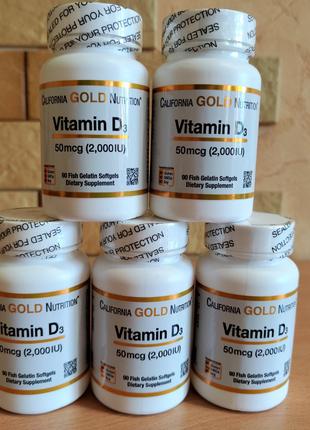 California Gold Nutrition, витамин D3, 50 мкг (2000 МЕ), 90 шт