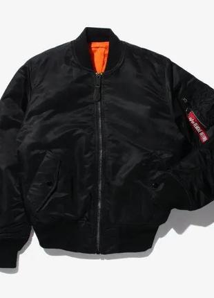 Куртка бомбер MA-1 Alpha Industries (черная)