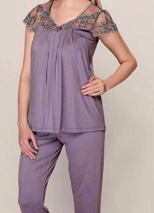 Модная вискозная пижамка с бриджами для девушки caroline 98559...