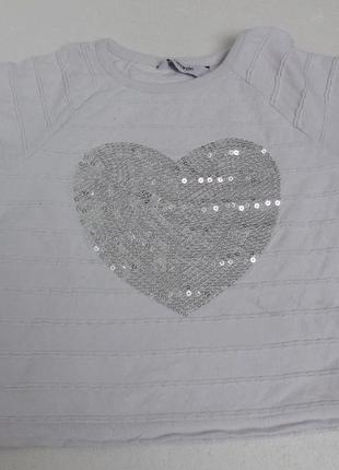 George. футболка с сердцем. пайетки  на 2-3 года. 92-98 размер.