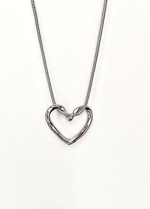 45 см сердце сердечко сердечко кулон на цепочке серебряный биж...