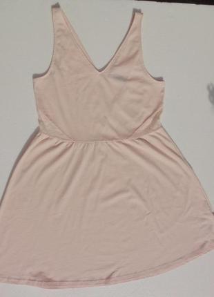 Платье майка с ажурной спинкой нежнейшего розово пудрового цвета.