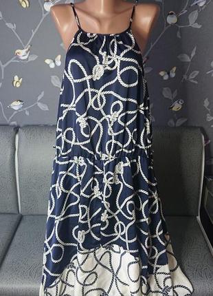 Женское летнее платье сарафан рисунок верёвки большой размер б...