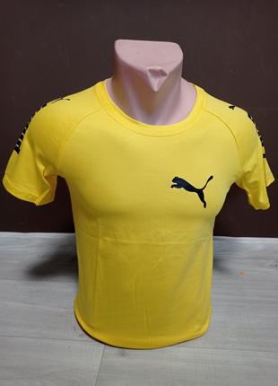 Подростковая футболка для мальчика Турция на 6-12 лет Пума желтая
