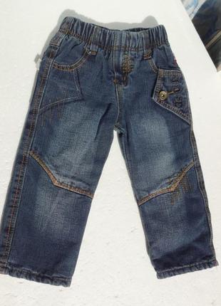 Тёплые джинсы на флисовой подкладке. 86-92 размер.