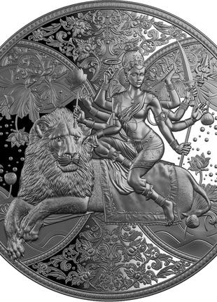 Инвестиционная серебряная монета Дурга Durga, Камерун. 2023, 1...