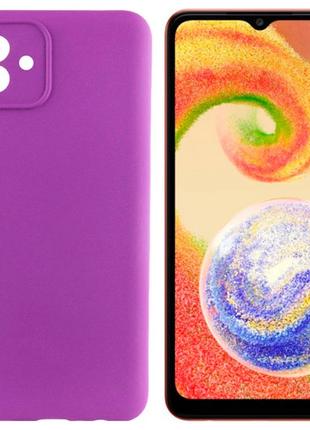 Силиконовый чехол с микрофиброй для Samsung Galaxy A04 фиолето...