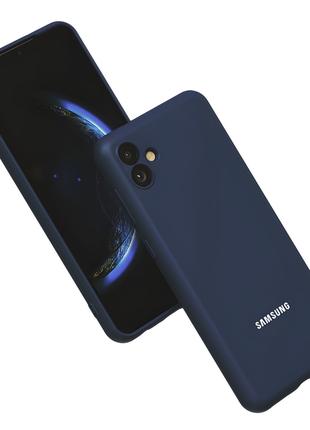 Силіконовий чохол із мікрофіброю для Samsung Galaxy A04 синій ...