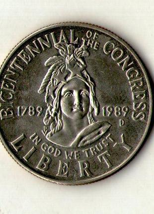 США ½ доллара, 1989 200 лет Конгрессу №1405