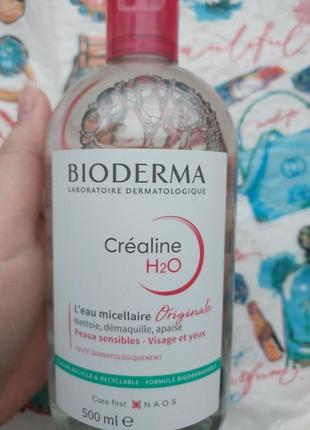 Мицеллярная вода bioderma créaline h2o для снятия макияжа crea...