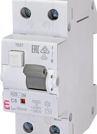Автоматичний диференціальний вимикач KZS-2M C 6/0,03 тип AC (1...