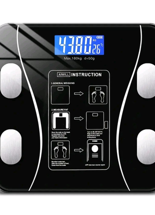 Напольные фитнес весы до 180кг, смарт Bluetooth